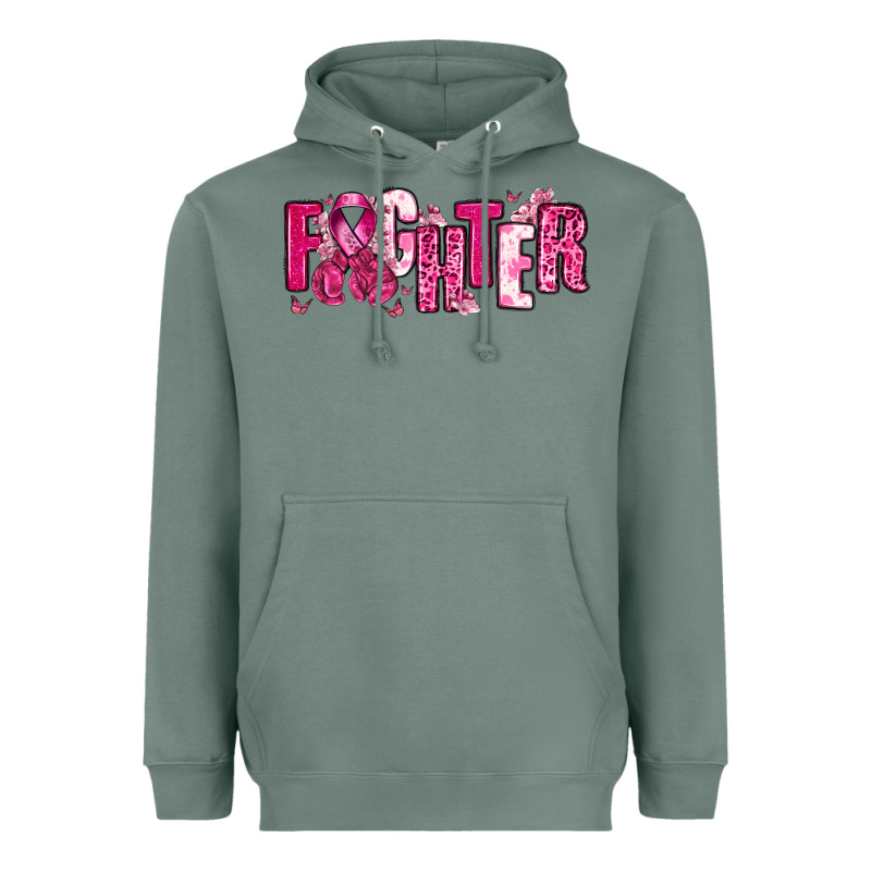 Fighter Breast Cancer Heavyweight Hoodie by NancyCooperArtShop | Teevron