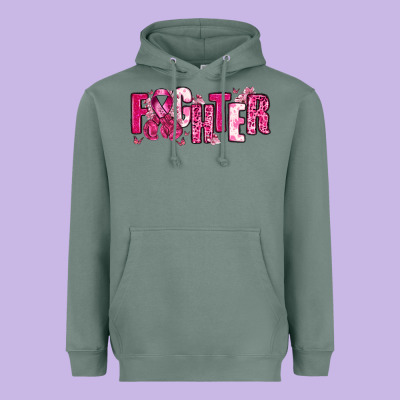 Fighter Breast Cancer Heavyweight Hoodie Designed By Nancycooperartshop