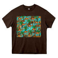 Chocolate Brown camel leopard Heavy Core Tee - BarkalooDesign