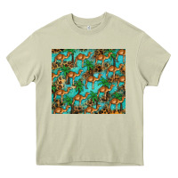 Mossy camel leopard Heavy Core Tee - BarkalooDesign