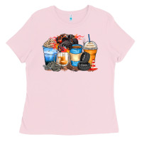 Bubblegum Pink monster truck coffee cups Ladies Tee - Zillion Design Studio