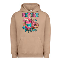 Pigment Burro better together donut and coffee valentines day Urban Hoodie - OliviaCreatesArt