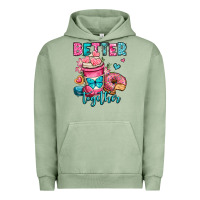 Pigment Oil Green better together donut and coffee valentines day Urban Hoodie - OliviaCreatesArt