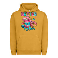 Pigment Peanut Butter better together donut and coffee valentines day Urban Hoodie - OliviaCreatesArt