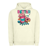 Pigment Pistachio better together donut and coffee valentines day Urban Hoodie - OliviaCreatesArt