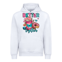 White better together donut and coffee valentines day Urban Hoodie - OliviaCreatesArt