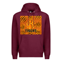 Burgundy tiger paws Premium Hoodie - TumblerDesignByShophia
