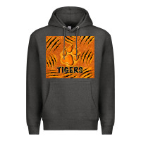 Charcoal Heather tiger paws Premium Hoodie - TumblerDesignByShophia