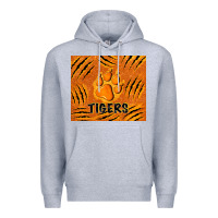 Heather Grey tiger paws Premium Hoodie - TumblerDesignByShophia