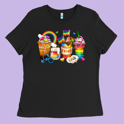 Pride Coffee Cups Ladies Tee Designed By Zillion Design Studio