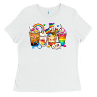 White pride coffee cups Ladies Tee - Zillion Design Studio