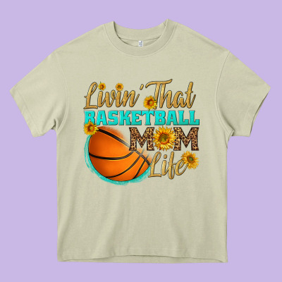 Livin' That Basketball Mom Life Heavy Core Tee Designed By Hra Design Shop