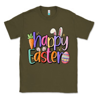 Army Green happy easter Classic Tee - MaliasSmallBusiness