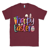 Burgundy happy easter Classic Tee - MaliasSmallBusiness