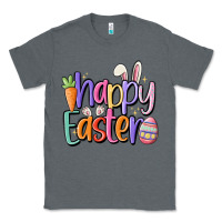 Charcoal Heather happy easter Classic Tee - MaliasSmallBusiness