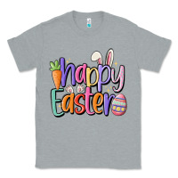 Heather Grey happy easter Classic Tee - MaliasSmallBusiness