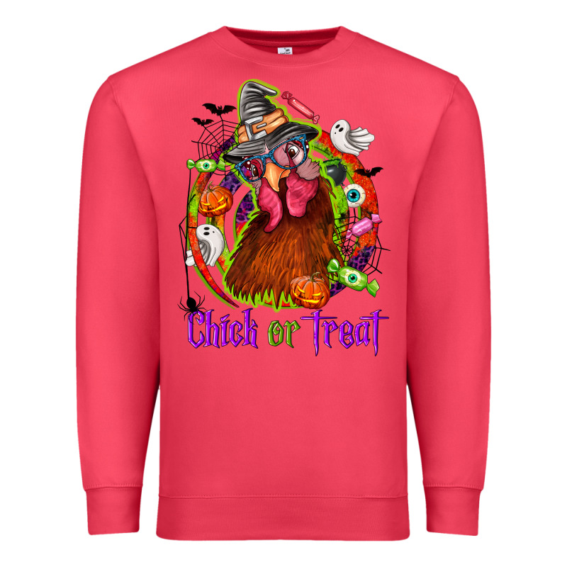 Chick Or Treat Halloween Premium Sweatshirt by NancyCooperArtShop | Teevron