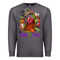 Charcoal Heather Chick or treat Halloween Premium Sweatshirt - NancyCooperArtShop