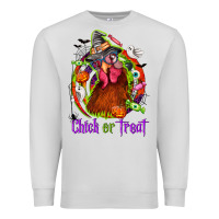 Dove Grey Chick or treat Halloween Premium Sweatshirt - NancyCooperArtShop