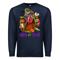 Navy Chick or treat Halloween Premium Sweatshirt - NancyCooperArtShop