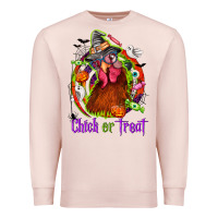 Pale Pink Chick or treat Halloween Premium Sweatshirt - NancyCooperArtShop
