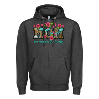 Charcoal Heather mom the heart of the family Zipper Hoodie - Artiststas