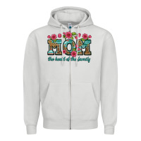 Dove Grey mom the heart of the family Zipper Hoodie - Artiststas