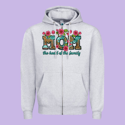 Mom The Heart Of The Family Zipper Hoodie Designed By Artiststas