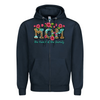 Navy mom the heart of the family Zipper Hoodie - Artiststas