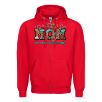 Red mom the heart of the family Zipper Hoodie - Artiststas
