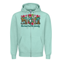 Seafoam mom the heart of the family Zipper Hoodie - Artiststas