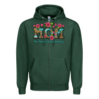 Sports Green mom the heart of the family Zipper Hoodie - Artiststas
