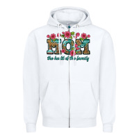White mom the heart of the family Zipper Hoodie - Artiststas