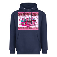 Navy Breast Cancer coffee cups Heavyweight Hoodie - NancyCooperArtShop