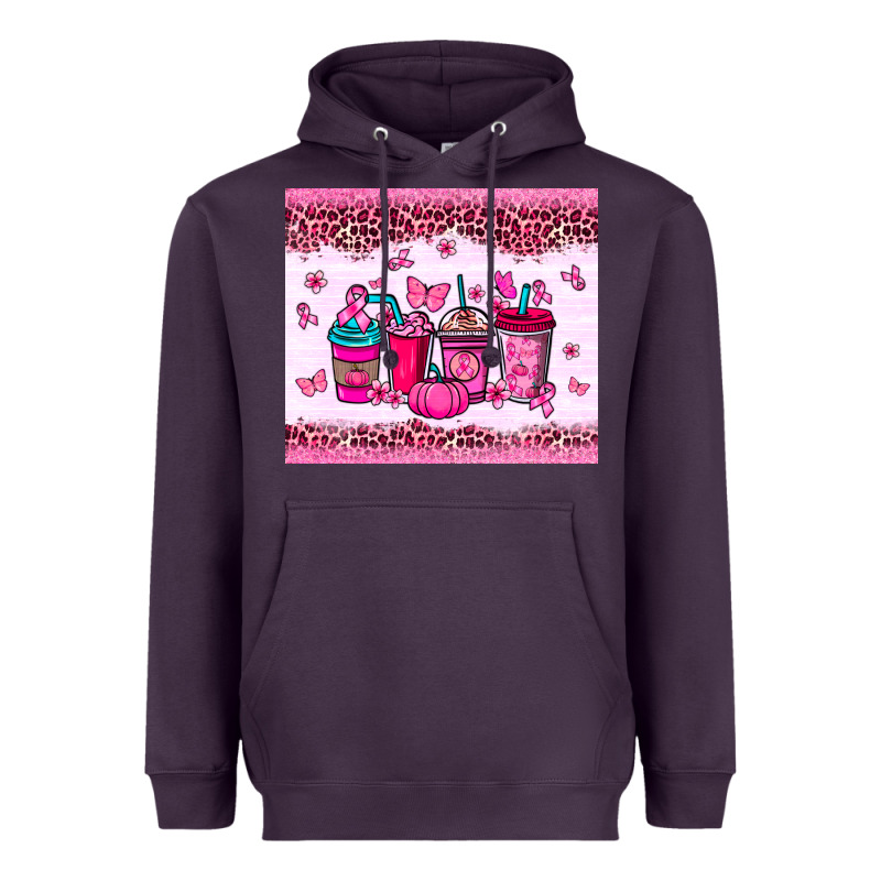 Breast Cancer Coffee Cups Heavyweight Hoodie by NancyCooperArtShop | Teevron