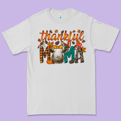 Thankful Mama Sheep Premium Tee Designed By Racoondesign