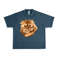 Midnight Navy Persian Cat Face Urban Heavy Tee - LillyAllenDesigns
