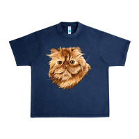 Navy Persian Cat Face Urban Heavy Tee - LillyAllenDesigns