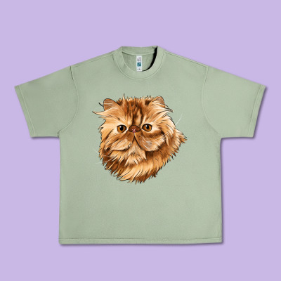 Persian Cat Face Urban Heavy Tee Designed By Lillyallendesigns