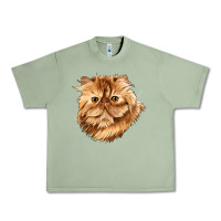 Oil Green Persian Cat Face Urban Heavy Tee - LillyAllenDesigns