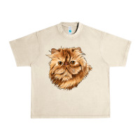 Sandshell Persian Cat Face Urban Heavy Tee - LillyAllenDesigns