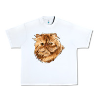 White Persian Cat Face Urban Heavy Tee - LillyAllenDesigns