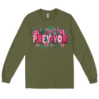 Army Green i am a previvor Long Sleeve Tee - NancyCooperArtShop
