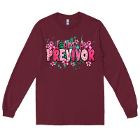 Burgundy i am a previvor Long Sleeve Tee - NancyCooperArtShop