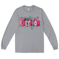 Heather Grey i am a previvor Long Sleeve Tee - NancyCooperArtShop