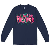 Navy i am a previvor Long Sleeve Tee - NancyCooperArtShop