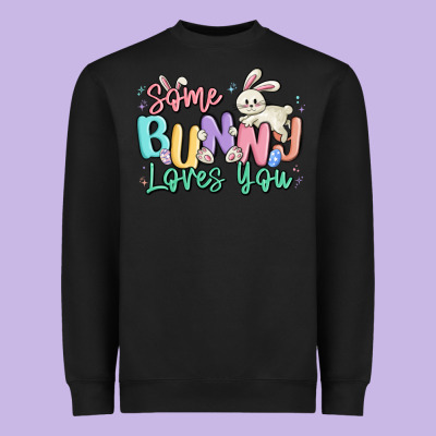 Some Bunny Loves You Easter Heavyweight Sweatshirt Designed By Maliassmallbusiness