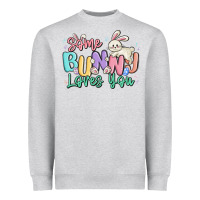 Heather Grey some bunny loves you easter Heavyweight Sweatshirt - MaliasSmallBusiness