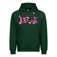 Forest Green All you need is love Valentine's Day Urban Hoodie - FaDigitalArtStudio