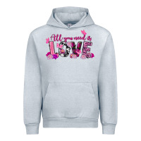 Heather Grey All you need is love Valentine's Day Urban Hoodie - FaDigitalArtStudio
